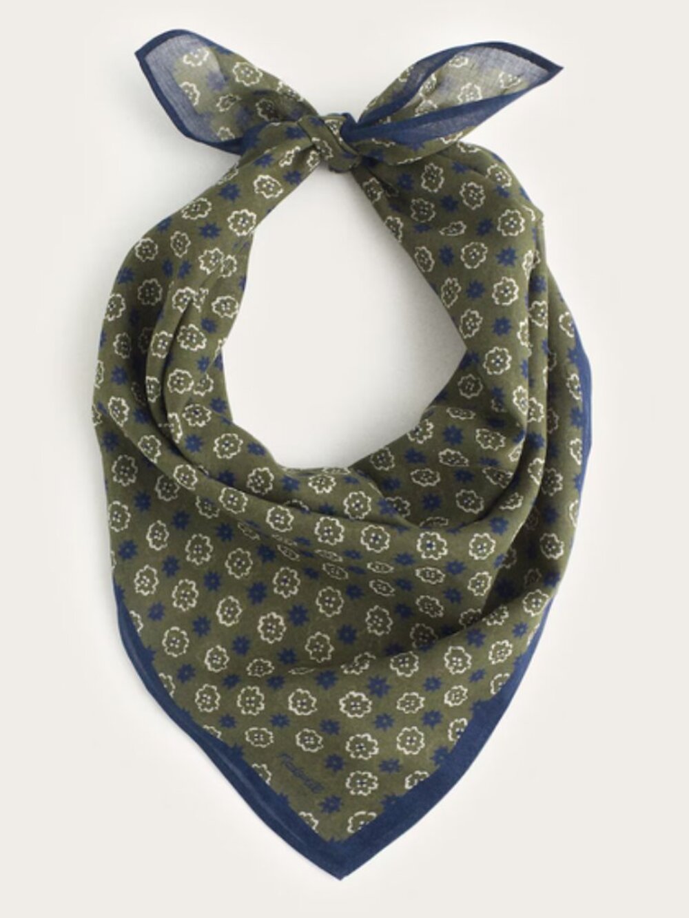 New Madewell Organic Cotton Dtar Floral Faded Ivy Bandana